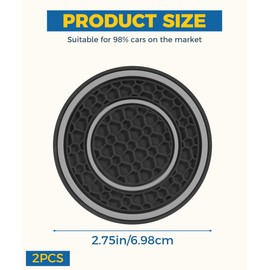UBOG 2PCS Car Coasters,Car Cup Coasters,Car Accessories Car Coaster for Cup Holders,2.75 Inch No-Slip Anti Dust Mats Cups Holder Insert Coaster,Suitable for Auto Interior (Gray)