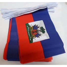 AZ FLAG Haiti Flag Chain 12 Metres with 20 Flags 45 x 30 cm Haitian Garland Flag Chain 30 x 45 cm