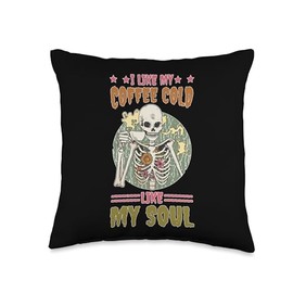 I Like My Coffee Cold Like My Soul Iced Caffeine Throw Pillow