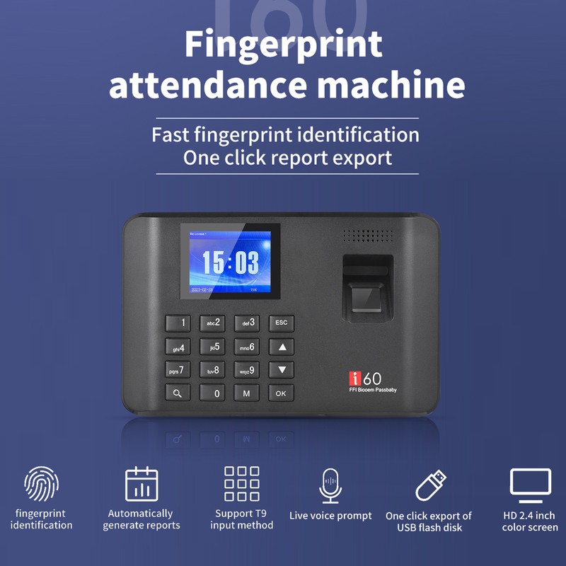 Intelligent Biometric Fingerprint Password Attendance Machine Time Clock Employee Checking-in