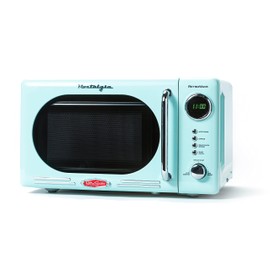 Nostalgia Retro Compact Countertop Microwave Oven, 0.7 Cu. Ft. 700-Watts with LED Digital Display, Child Lock, Easy Clean Interior, Aqua