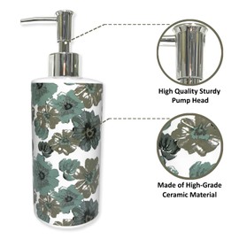 Sunsplash Lotion Pump - Dispenser Bottle for Soap, Shampoo, Moisturizer Ceramic- Airless Container for Body Wash, Conditioner - Jar with Push-Down Pump
