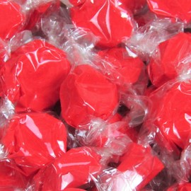 Cherry Red Taffy Chews by It's Delish, 8 Oz Bulk Bag - Individually Wrapped Gourmet Soft Fluff Taffy - Great Candy for Red Themed Parties, USA Made & Kosher