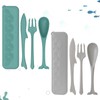 Heloner 2Pcs Reusable Travel Utensils Set with Case, Ocean Themed