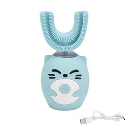 Kids Tooth Brush Cartoon Design USB Charging Food Grade Silicone Material Myst ToothbrushBlue