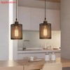 WOERFU E26 to E26 Edison Light Fixture Vintage Black Metal