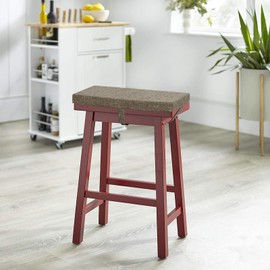 baibu Rectangle Bench Stool Cushion Set of 2, Non-Slip Saddle Stool Seat Cushions Bar Stool Cushion with Machine Washable Cover - 2 Cushions Only (Brown, 18x9.5x1.5in)