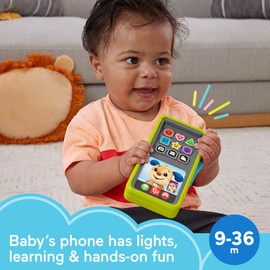 Fisher-Price Laugh & Learn Baby & Toddler Toy 2-in-1 Slide to Learn Smartphone with Lights & Music for Ages 9+ Months​