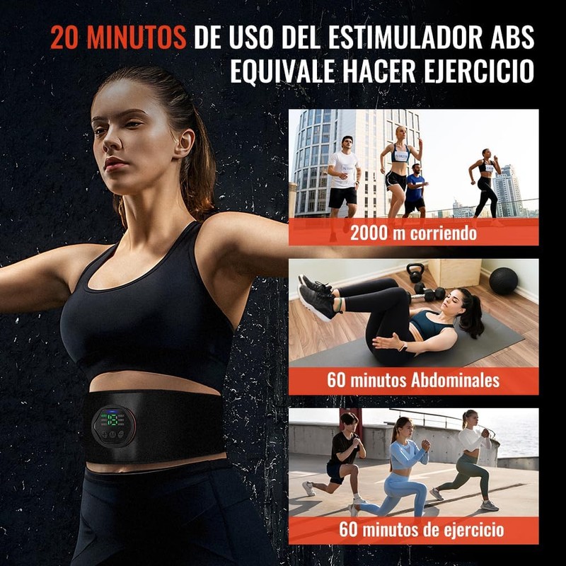 Estimulador de ABS, Cinturón de Tonificación Abdominal