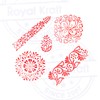Henna Print Stamps Creative Floral Shape Wooden Blocks (Set of