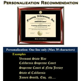 AllGiftFrames Embossed College State Bar Law Scale Justice Logo License Frame Document Certificate Juris Esquire ESQ JD Gift Attorney Lawyer School Degree Diploma