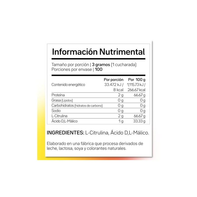 Primetech Nutrition L Citrulina Malato 2:1 Polvo CITRU2:1, 300 gr