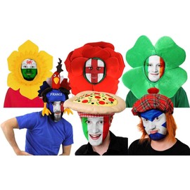 Scotland Supporter's Fancy Dress Costume Set - Scottish Blue White Facepaint and Tam O Shanter Hat Football Rugby St Andrew's Day Burn's Night