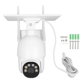 Wisoqu Solar Outdoor Security Camera, 1080P 360° PTZ 2.4G Home Camera, Color Night Vision PIR Motion Detection IP65 Waterproof APP Monitoring 2 Way Talk, Wisoqu2twga4xdg7