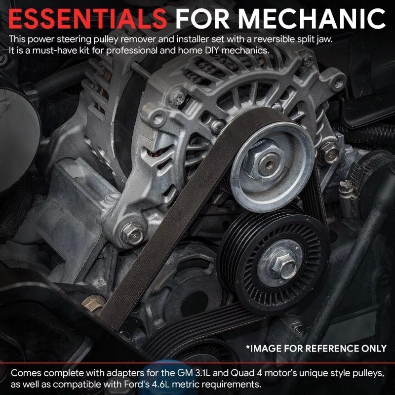 GEARZAAR Power Steering Pump Pulley Puller Remover & Alternator Installer