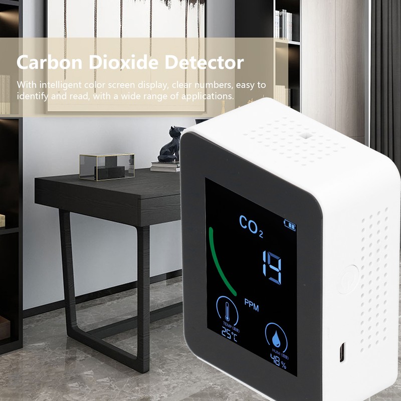 Air Quality Detector Digital USB Charging Carbon Dioxide Monitor Temperature