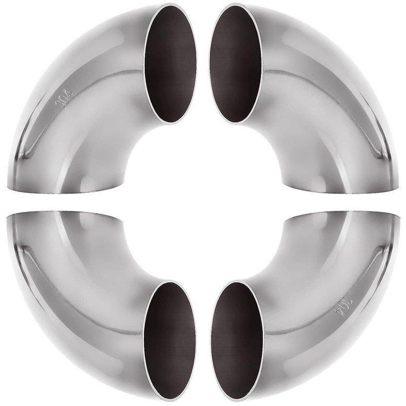 Paquete de 4 codos de acero inoxidable 304 doblados con