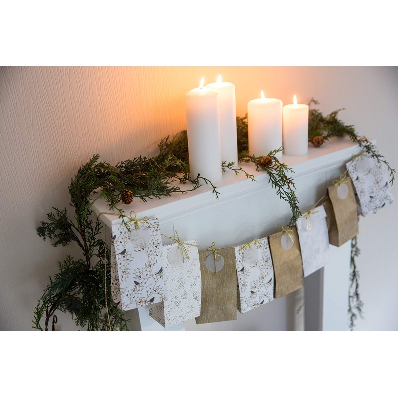 Winterwald Adventkalender 24x Papierbeutel 9x6x21,5cm