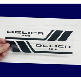 Mitsubishi Delica Fender Emblem Door Sticker Body Rear Side Glass Side Skirt Improve Appearance Cool Hide Scratch Heat Resistant Reflective Waterproof (Black)