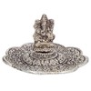 Purpledip Metal Incense Stick Holder Agarbatti Stand: Ganesha On Flower