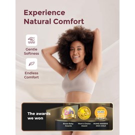 momcozy Seamless Bra Nursing Bra for Breastfeeding Brown