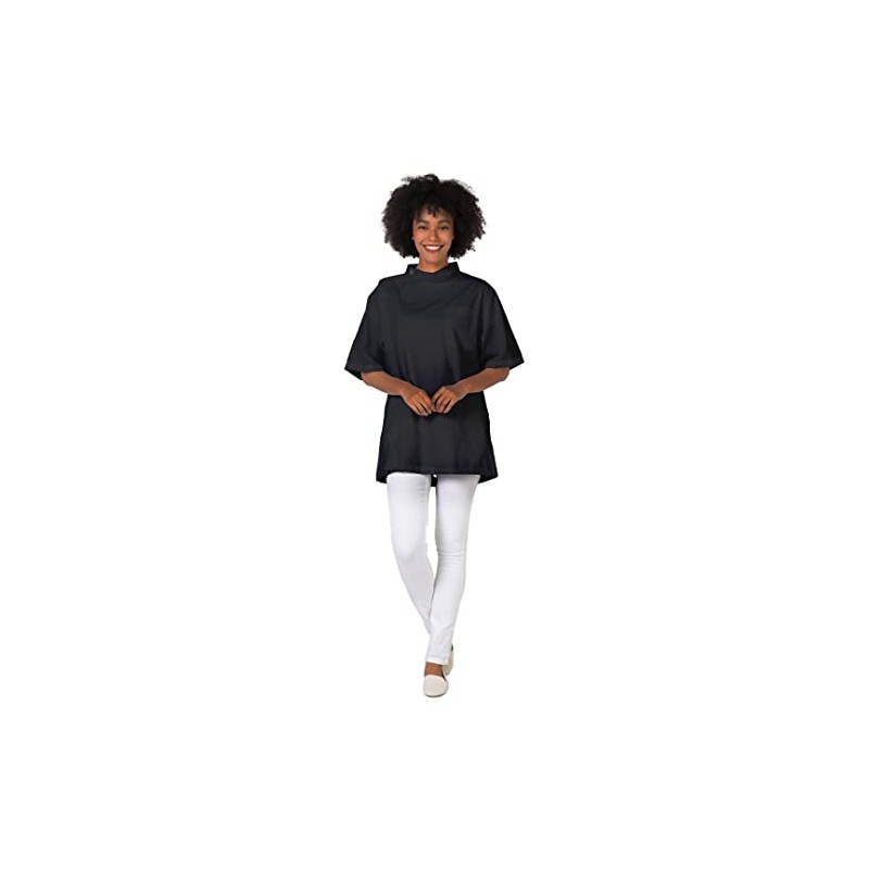 Betty Dain Classic Barber Jacket, Medium/Large, Black, 8 Ounce