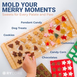 Christmas Silicone Molds Set | 3-Pack of Christmas Tree, Star & Gingerbread Man - Durable Mini Molds for Baking, Candy, Crafts & Ice Cubes Treats