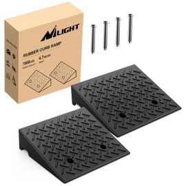 Nilight 4.7 Inch 7000lbs Load Capacity Rise Height Heavy Duty Rubber Curb Ramp