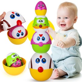 LinseyFun Easter Egg Toys for Toddlers,Nesting & Stacking Eggs,Easter Basket Stuffers for Baby 18 Months+, Matching Toys, Educational Preschool Game Fine Motor Skill Gift for Kids 2 3 Years Old