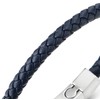 Mens Women Thin Dark Blue Braided Leather Bracelet Leather Bangle