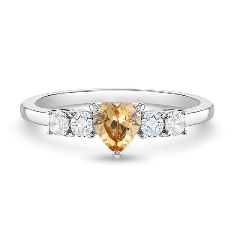 Simulated Birthstone Heart Solitaire Size 2-5 Baby / Kids Ring