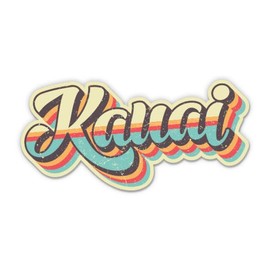 Squiddy Kauai Hawaii Retro Surf Style - Vinyl Sticker for Car, Laptop, Notebook (5" Wide)