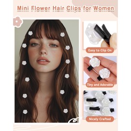 20 Pcs Small White Flower Hair Clips, 1 Inch Mini Camellia Flower Claw Clips Bulk Acrylic Floral Hair Barrettes Pins Cute Hair Ornaments for Women Girls Decorative Wedding Bridal Hair Accessories