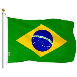 G128 Brazil Brazilian Flag | 3x5 Ft | LiteWeave Series Printed 100D Polyester | Country Flag, Vibrant Colors, Brass Grommets