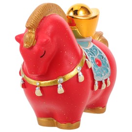 VICASKY 2026 Chinese New Year Horse Figurine Mini Resin Horse Statue with Rotating Yuanbao Year of the Ornament for Office Desk Lunar New Table Decor 1 Piece