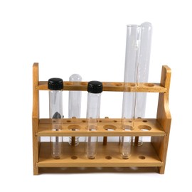 Laboratory Wood Test Tube Rack, 13 Hole, 6 Pin - 2 Shelves, Hole Size 20mm Lower - 26mm Upper - for Tall Test Tubes or stirrers - No Tip Design