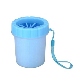 2-in-1 Dog Paw Washer Cup: Portable Pet Paw Cleaning Solution for Large and Medium Dogs, with Removable Brush and Soft Inner Bristles" (Blue, Small)