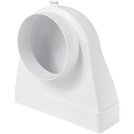 Vent Systems 204 x 60 mm Rectangular 90° Angle Duct Connector - Transition to Pipe with Diameter 125 mm - Air Inlet, Outlet Coupling for HVAC Systems - Ventilation Connection for Heating, Cooling