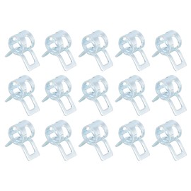 uxcell 15Pcs Spring Band Type Action Fuel/Silicone Vacuum Hose Pipe Clamp, 5.5mm Low-Pressure Air Spring Hose Clip Clamp for Automotive Oil Pipe Water Pipe, Blue White Zinc