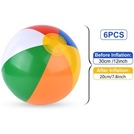 PLULON Beach Balls Inflatable Beach Toys Rainbow Beach Ball Bulk for Family Swimming Pool Beach Party Summer Game