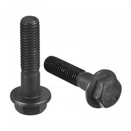 sourcing map Metric M10x45mm Hex Flange Bolts, 6pcs 10.9 Grade Carbon Steel Hexagon Head Screws