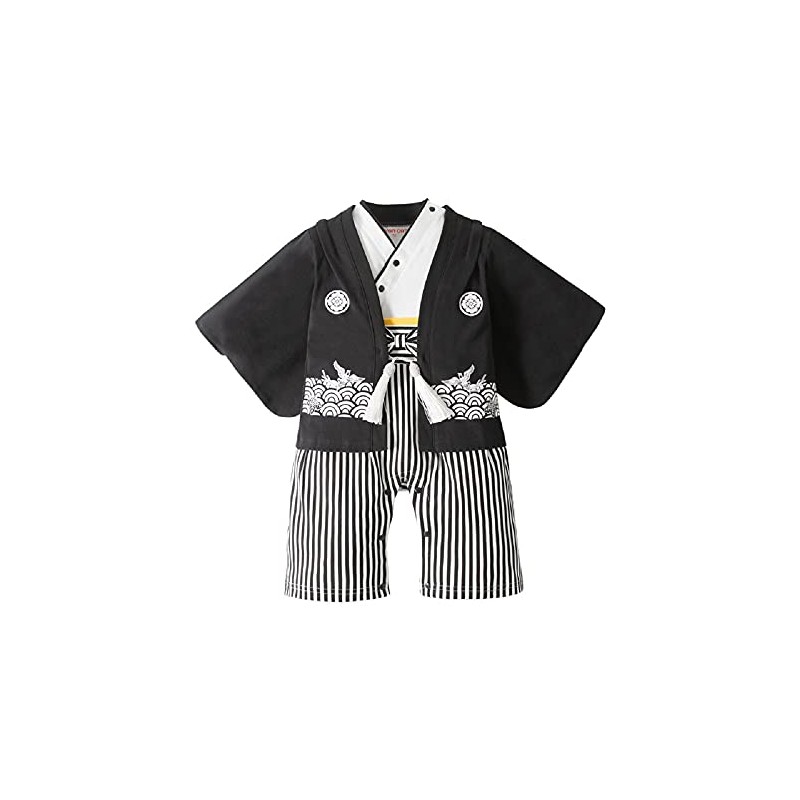 SZCQ Baby Boy Kimono Romper Suit Japanese Costumes Infant Cotton