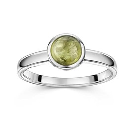 MATERIA by Matthias Wagner Gemstone Ring 925 Silver Round for Women in Many Colours and Sizes, Gemstone