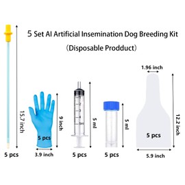 ROPUKEY 5 Set Dog AI Artificial Insemination Breeding Kit, Dog Breeding Kit, Insemination Breeder kit for Dog, Dog Breeding Supplies for Large Breeds (15.7 inch)