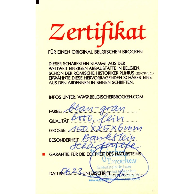 Whetstone Blue Belgischer Brocken 150 x 25 x 6 mm