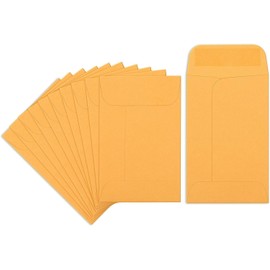 Kraft Coin/Seed Envelopes 2.25" x 3.5" #1 Small Parts Gummed Flap Envelope, Storage Shipping Business Home (10)