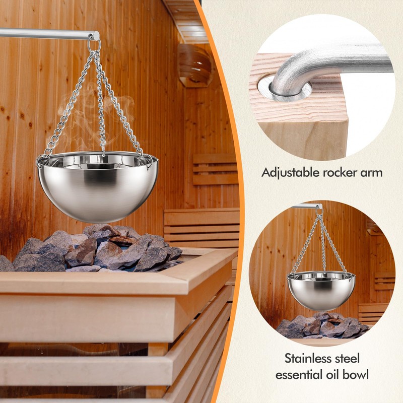 Nuogo 2 Set Sauna Aromatherapy Bowls Oil Cup Holder Swinging
