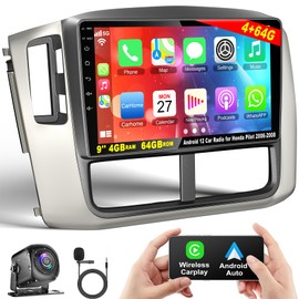 Android 13 Car Radio for Honda Pilot 2006-2008, Build in Wireless/Wire Carplay & Android Auto Support Bluetooth5.2, Back-up Camera,FM Stereo,SWC, 9 Inch IPS Touch Screen 4GB+64GB