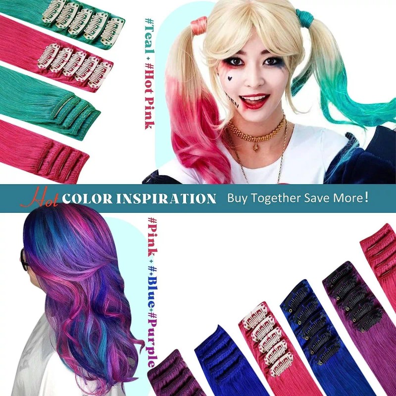 Runature Extensiones Cabello Humano 25gr 16in 5pz Rosa Caliente