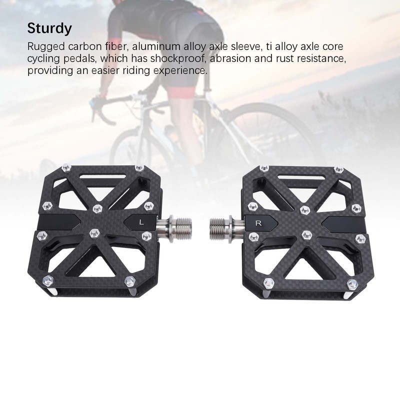 Mountain Cycling Pedals Carbon Fiber 3 Bearing Anti Slip Hollow